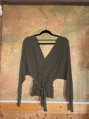 Revamped ~ Green Wrap Sweater